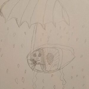 Unique Sketch Art with Umbrella and Eye